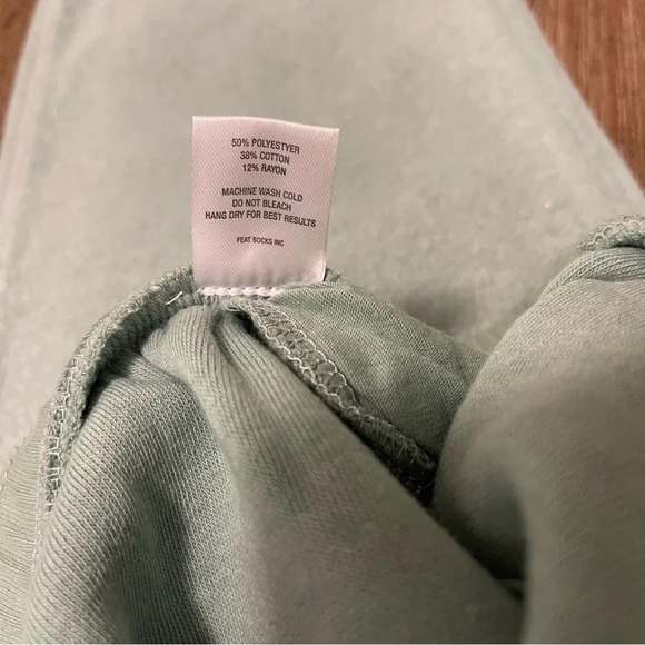 Feat Thick Cozy BlanketBlend Seafoam Green Jogger Sweatpants Tapered Soft L - Picture 6 of 7